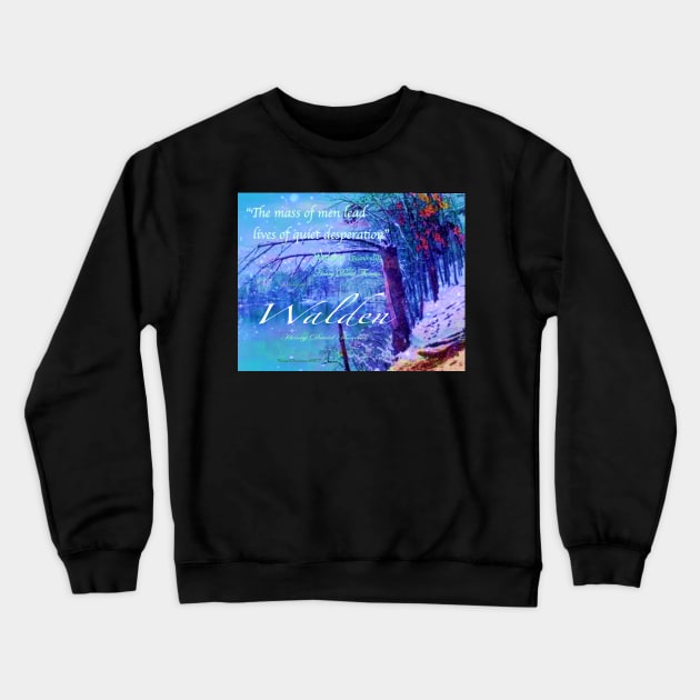 Thoreau Walden Pond Crewneck Sweatshirt by KayeDreamsART